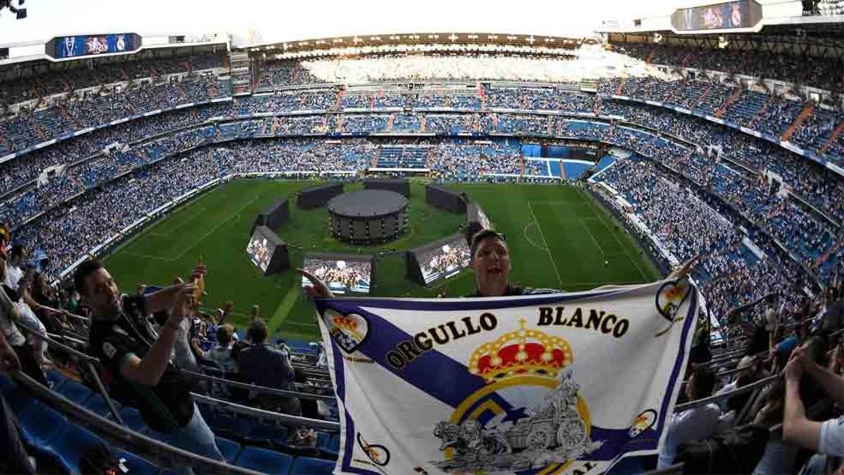 La afición del Real Madrid celebró la Champions en el Bernabéu