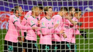 El Barça celebró tres goles en Valladolid El Barça celebró tres goles en Valladolid