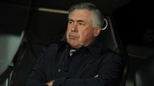 Ancelotti, durante el partido contra el Cádiz