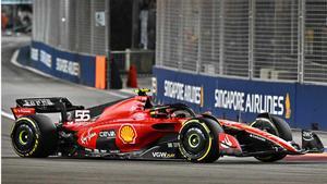 Carlos Sainz, en acción en el gran premio de Singapur