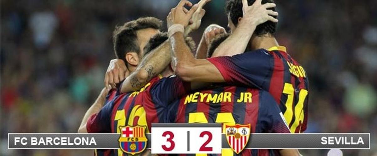 El Barça derrotó al Sevilla en el último suspiro