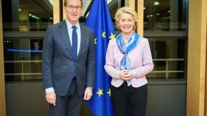 Alberto Núñez Feijóo se reúne con Ursula von der Leyen en Bruselas.